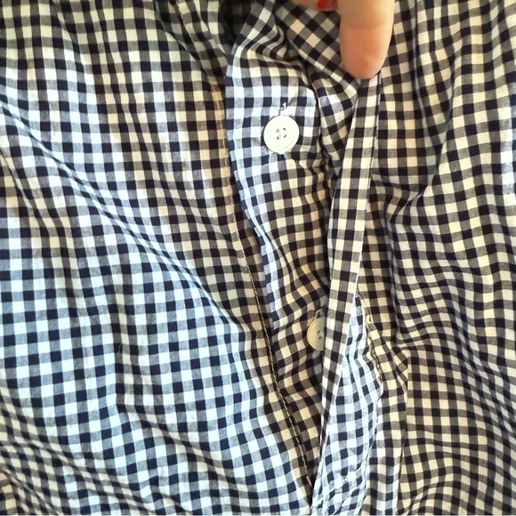 Sleepy Jones 100% Cotton Navy and White Gingham Lounge Pants, Size L, Like New! - Picture 3 of 8